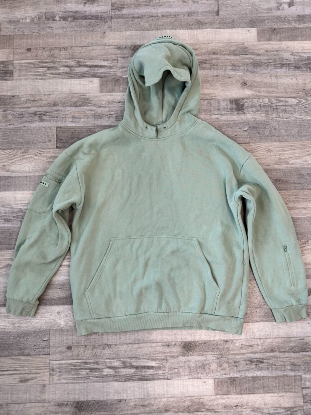 Comfrt sage green airplane mode travel hoodie womens size 2XL